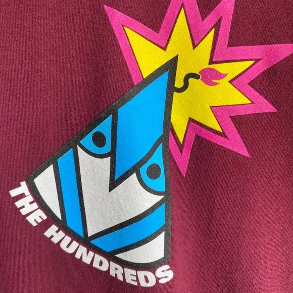 The Hundreds x limited additions Short Sleeve T-shirt Men's size M Maroon Red - Picture 2 of 5